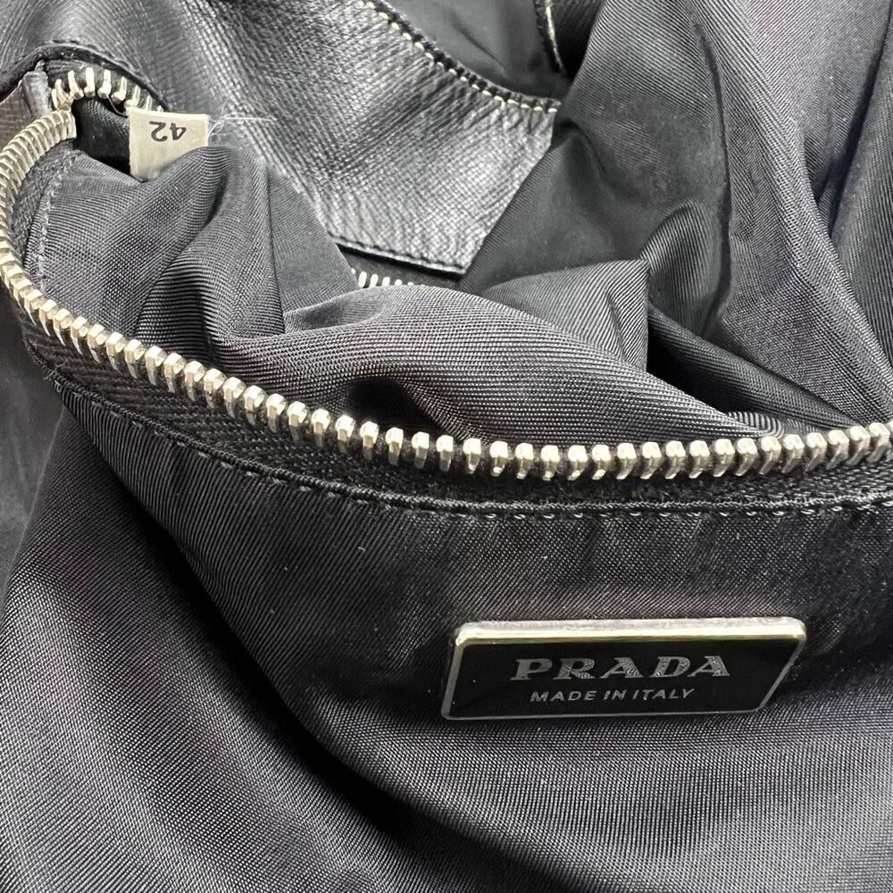 Prada Leather/Nylon Buckled Satchel Tote Bag - Picture 3 of 7